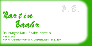 martin baahr business card